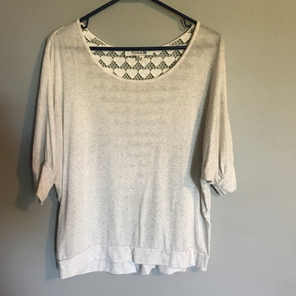 Forever‎ 21 Lace Back Top - Cream